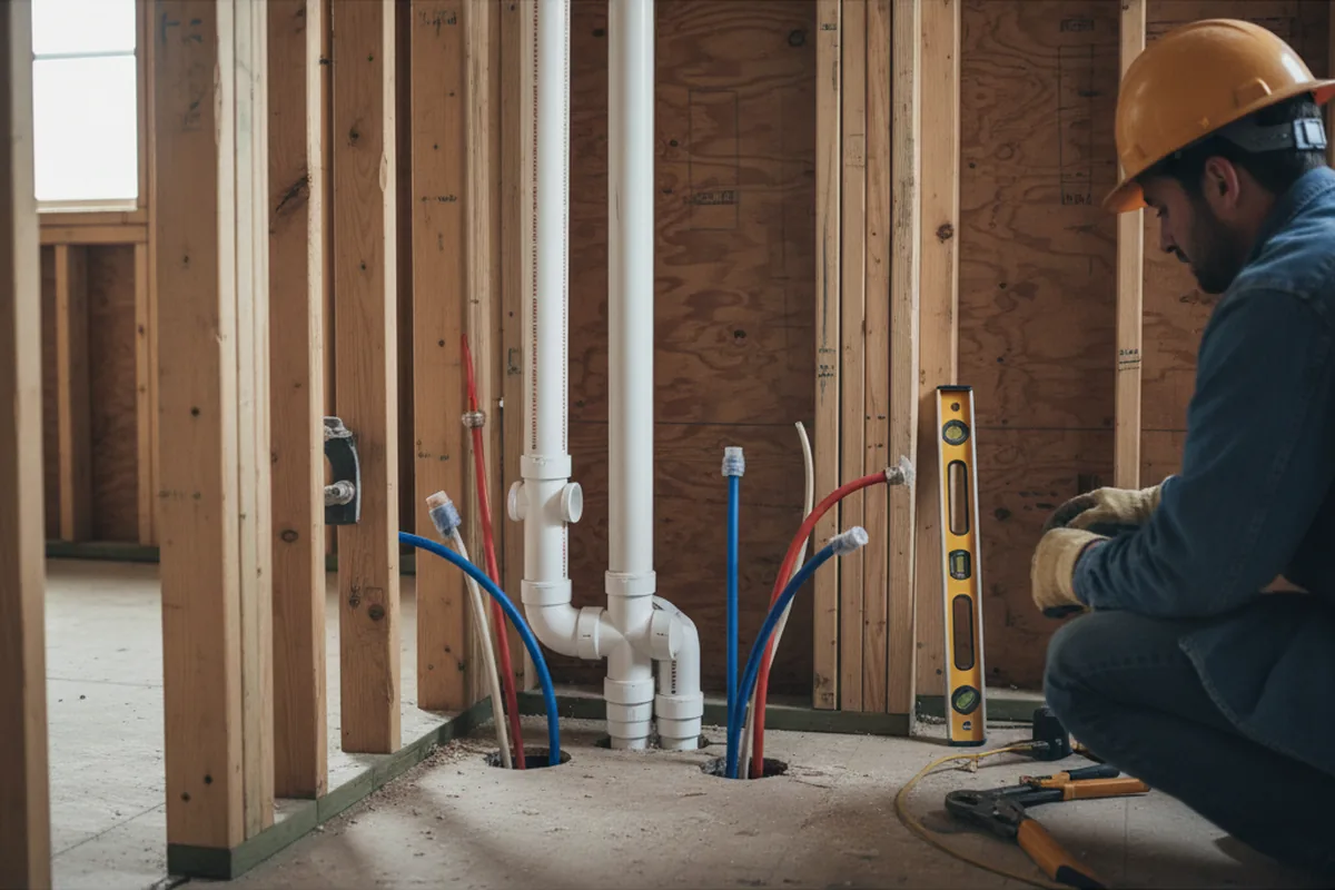 Drain and supply rough-in during Toilet Repair and Installation in Harsens Island